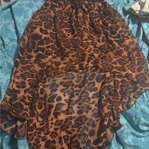 Leopard Print High-Low Skirt medium/large